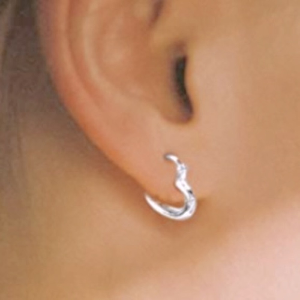 Sterling silver heart huggies